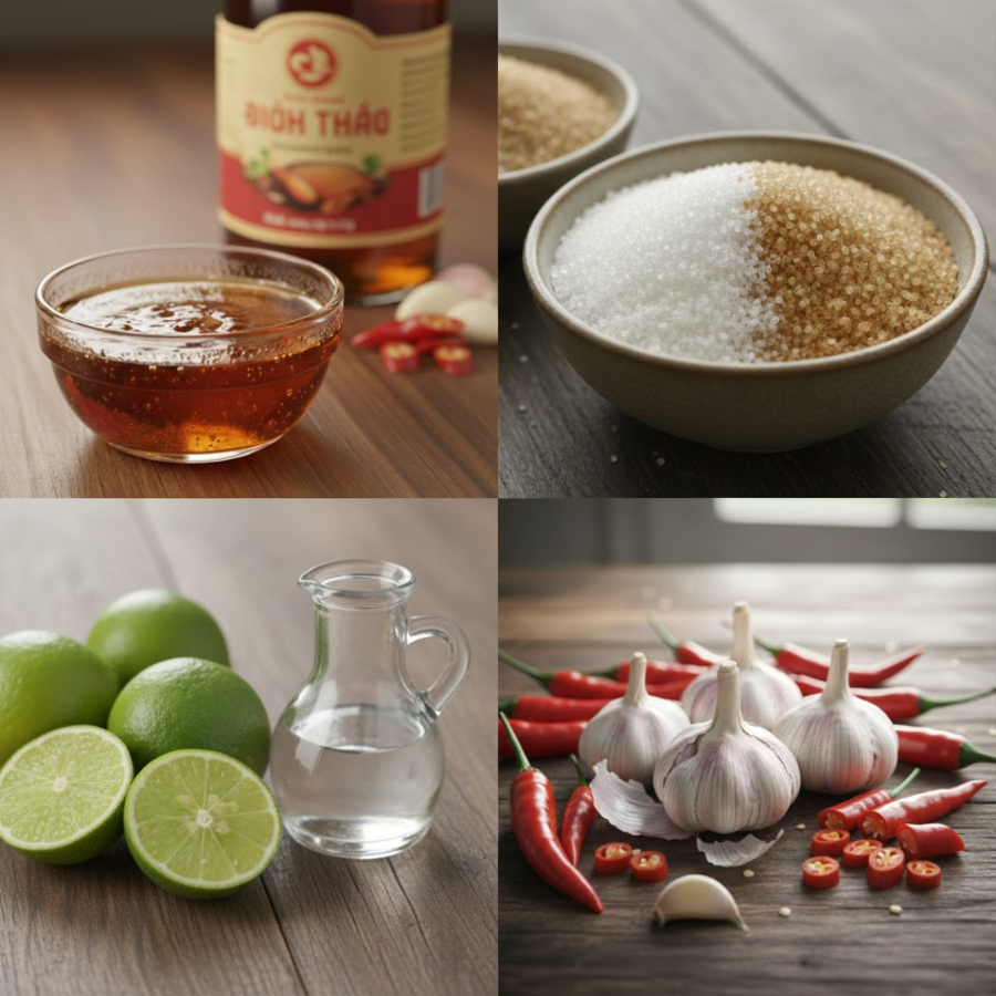 Cách làm nước mắm ăn bún thịt nướng từ nguyên liệu nước mắm đường chanh tỏi ớt